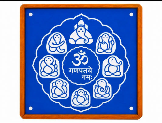 Rangly "Ashtavinayak Ganesh" Rangoli Stencil Wooden 10*10 Inches Pack of 1 Piece