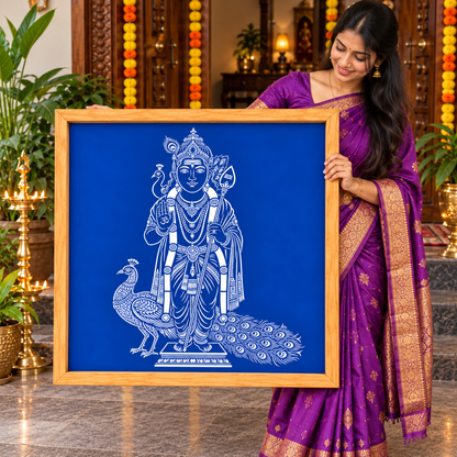 God Murugan Kolam Stencil Y48 : Divine Protection & Valor