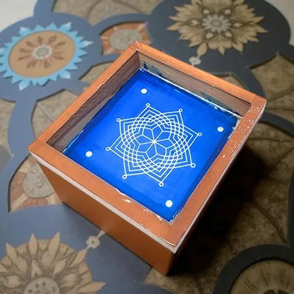 Rangly Hrudaya Kamala Kolam Rangoli Stencil Wooden,  5 × 5 Inches Pack of 1 Piece