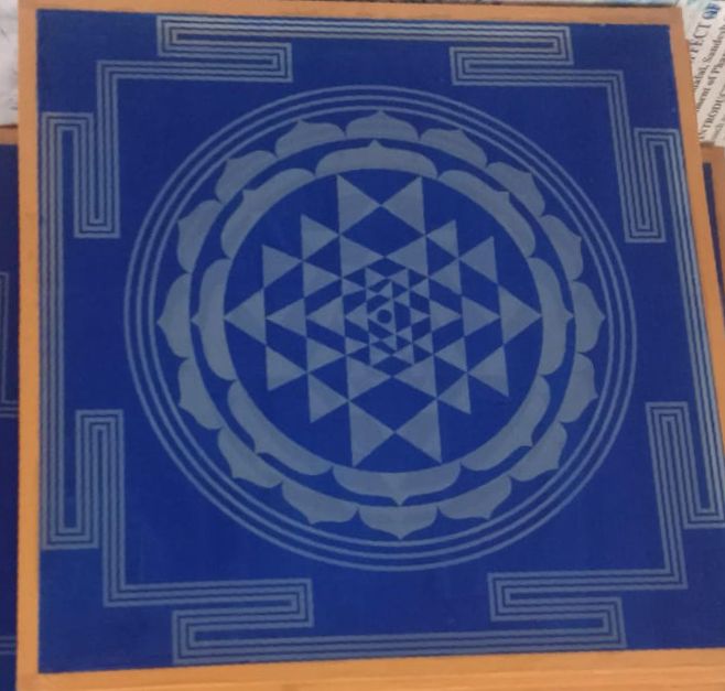 Rangly Jumbo Rangoli Sri Chakra Yantra Model 2 Stencil Wooden 40x40 Inches Pack of 1 piece
