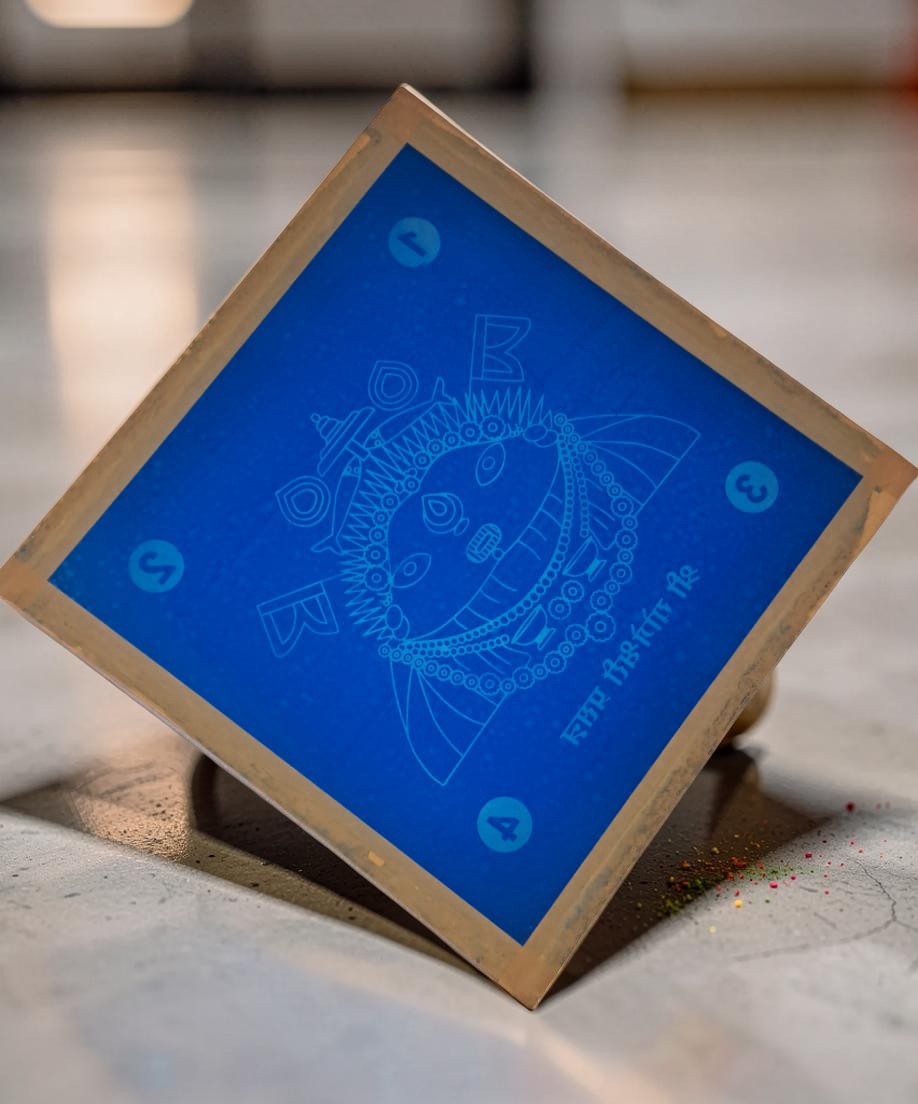 Rangly  Maa Durga Face Rangoli Design Stencil Wooden 10x10 Inches Pack of 1 piece