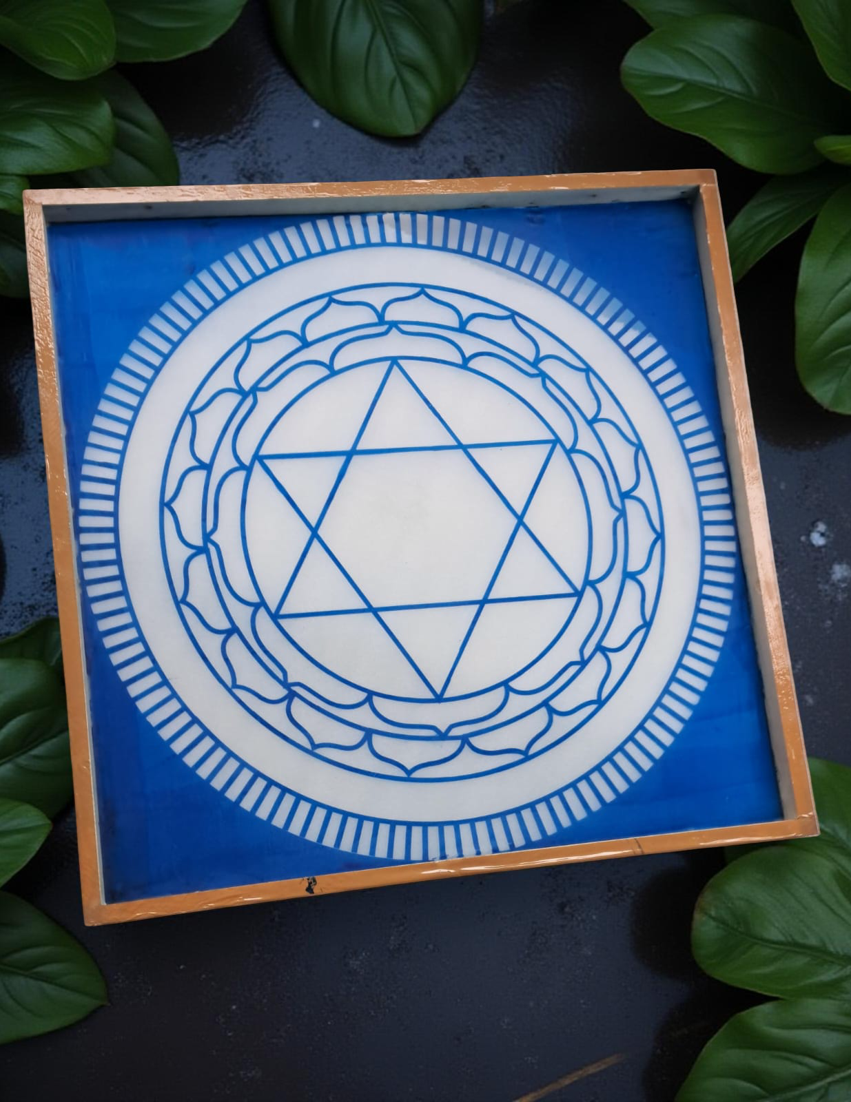 Rangly Jumbo Sudarshana Mandala 1 Yantra  Rangoli Stencil Wooden 30x30 Inches Pack of 1 piece