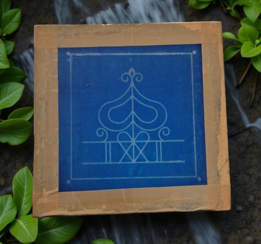 Rangly Yantra Ashwatha Mandala Model 2  Rangoli Stencil Wooden 5x5 Inches Pack of 1 piece