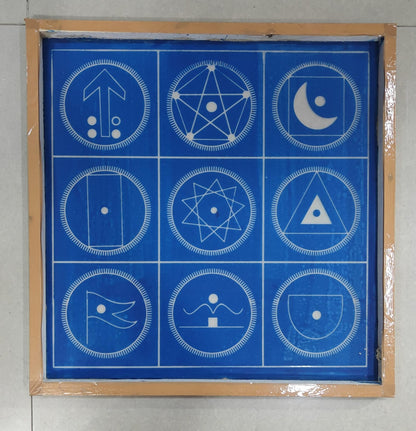 Rangly Navagraha Mandala Yantra Rangoli Stencil Wooden 40x40 Inches Pack of 1 piece
