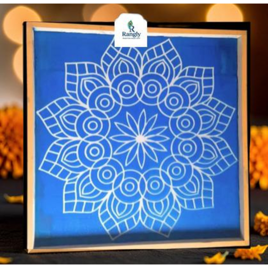 Rangly பெரிய மாண்டலா கோலம் ஸ்டென்சில், 1 எண்ணிக்கை - WJ3003