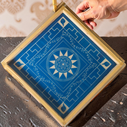 Rangly Jumbo Chakramandala Yantra Rangoli Design Stencil Wooden 24x24 Inches Pack of 1 piece