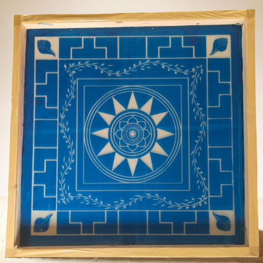 Rangly Jumbo Chakramandala Yantra Rangoli Design Stencil Wooden 24x24 Inches Pack of 1 piece