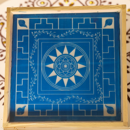 Rangly Jumbo Chakramandala Yantra Rangoli Design Stencil Wooden 30x30 Inches Pack of 1 piece