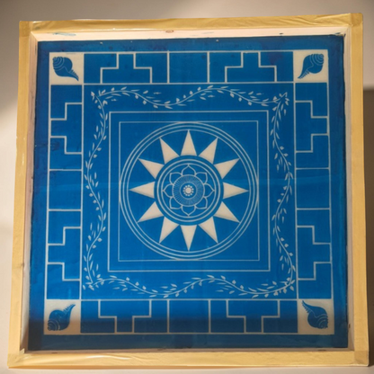 Rangly Jumbo Chakramanadala Yantra Rangoli Design Stencil Wooden 25x25 Inches Pack of 1 piece