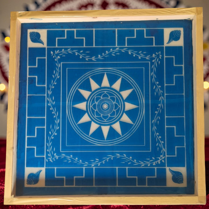 Rangly Jumbo  Chakramandala Yantra Rangoli Design Stencil Wooden 16x16 Inches Pack of 1