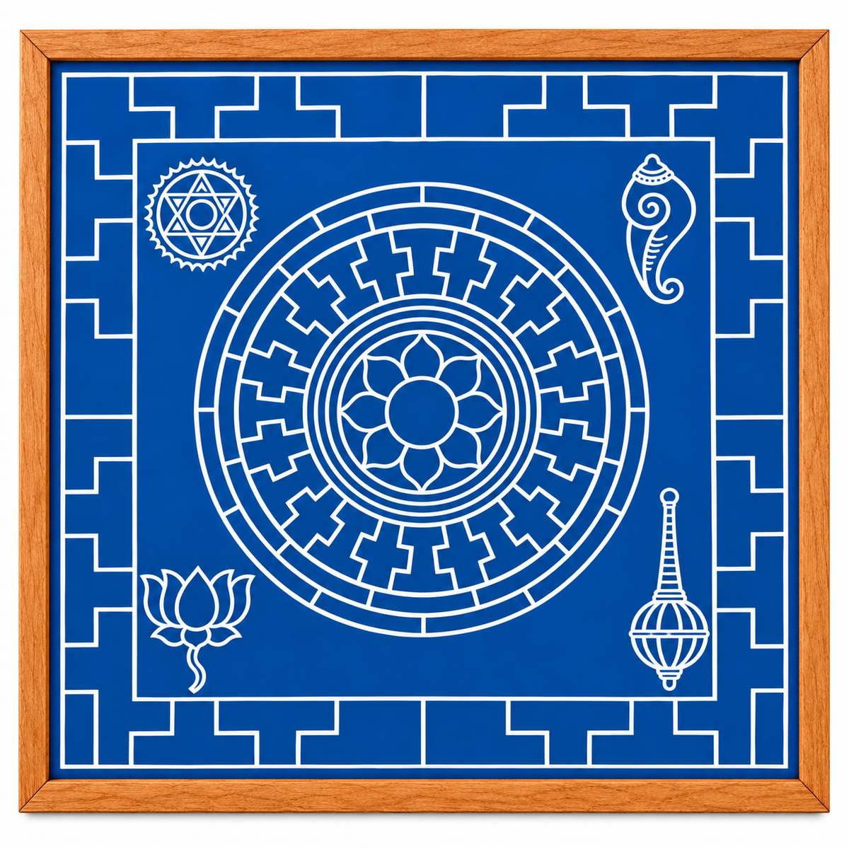 Chakrabjam Wooden Rangoli Stencil – Traditional Chakrabjam Kolam Design