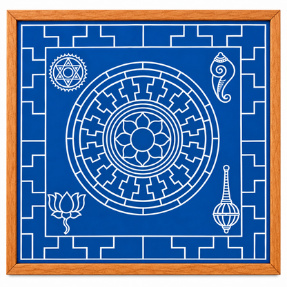 Chakrabjam Wooden Rangoli Stencil – Traditional Chakrabjam Kolam Design