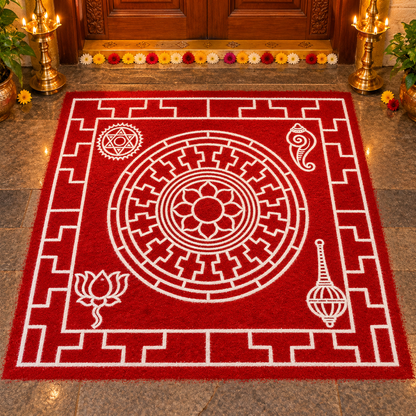 Chakrabjam Wooden Rangoli Stencil – Traditional Chakrabjam Kolam Design