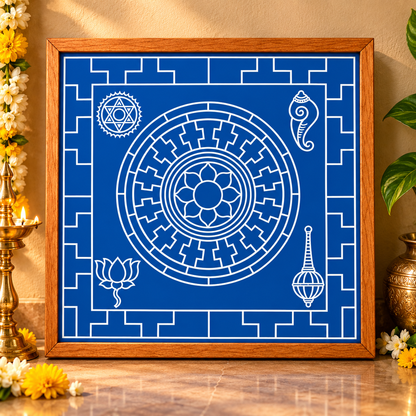 Chakrabjam Wooden Rangoli Stencil – Traditional Chakrabjam Kolam Design