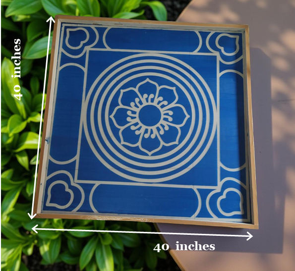 Rangly Jumbo Ashtadalam Yantra Rangoli Stencil Wooden 25x25 Inches Pack of 1 piece