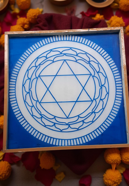 Rangly Jumbo Sudarshana Mandala 1 Yantra  Rangoli Stencil Wooden 30x30 Inches Pack of 1 piece