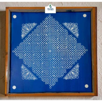 Rangly Diamond Big Kolam Stencil  Wooden  Pack of 1 piece