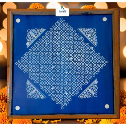 Rangly Diamond Big Kolam Stencil  Wooden  Pack of 1 piece
