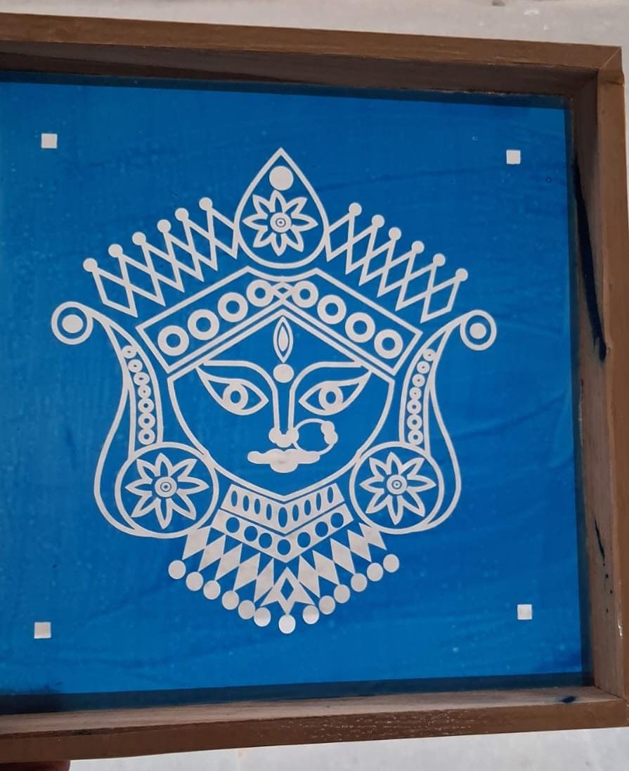 "Maa Durga Face" Model 3 Rangoli wooden Stencil -Elevate Your Spiritual Space
