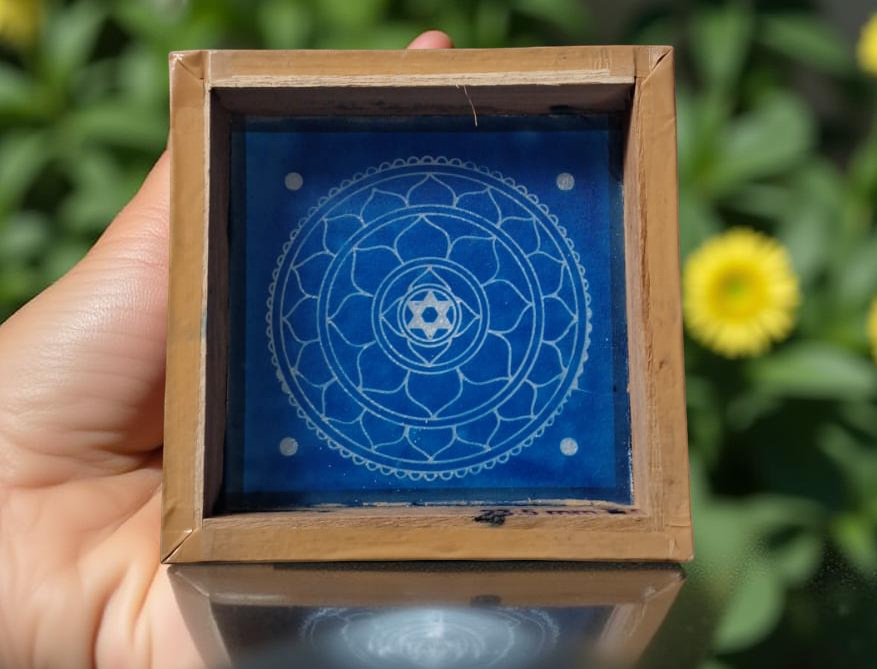 Rangly Sri Yantra Model 1  Rangoli Stencil Wooden 5x5 Inches Pack of 1 piece