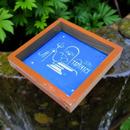 Rangly Om Namashiavaya   Rangoli Stencil Wooden 5x5 Inches  Pack of 1 Piece