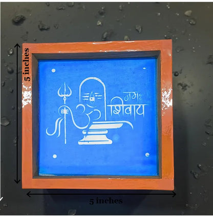 Rangly Om Namashiavaya   Rangoli Stencil Wooden 5x5 Inches  Pack of 1 Piece