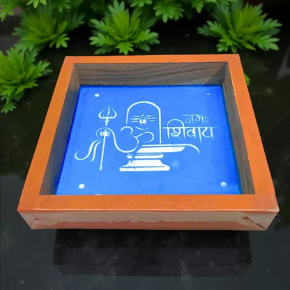 Rangly Om Namashiavaya   Rangoli Stencil Wooden 5x5 Inches  Pack of 1 Piece