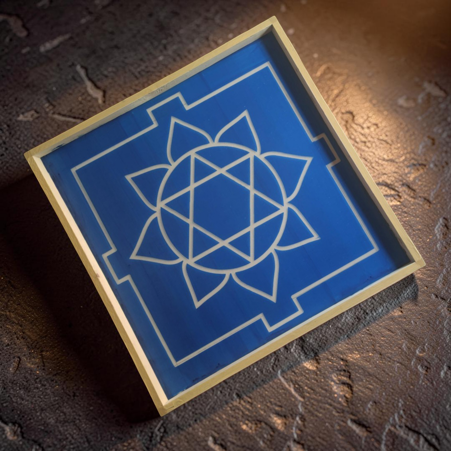 Rangly Ganesh Mandala Yantra Rangoli Design Stencil Wooden 24x24 Inches Pack of 1 piece