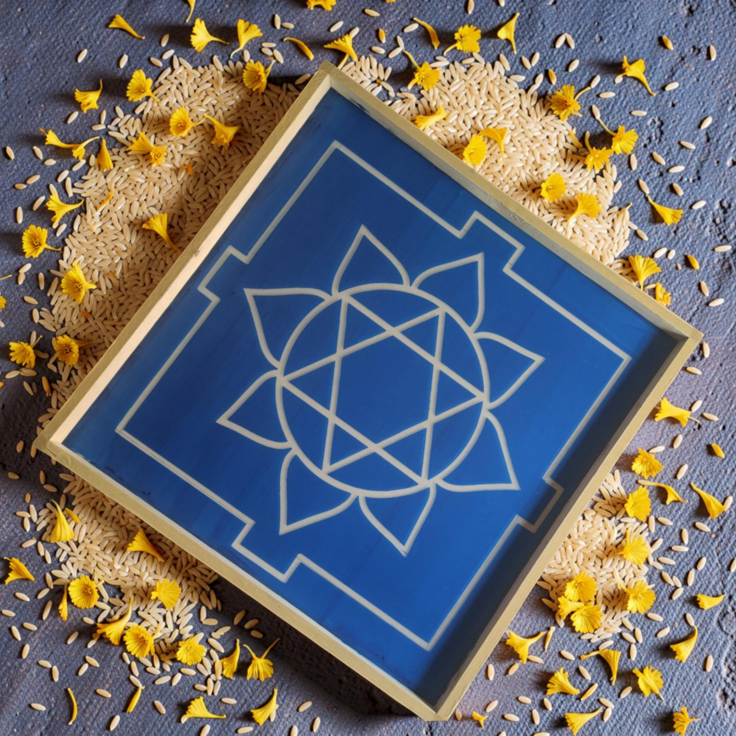 Rangly Ganesh Mandala Yantra Rangoli Design Stencil Wooden 25x25 Inches Pack of 1 piece