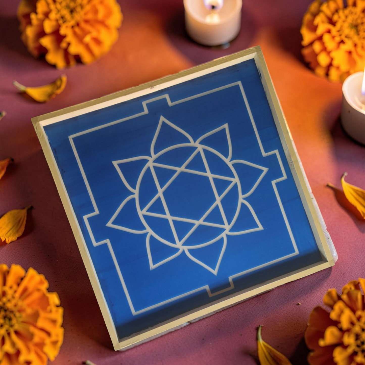 Rangly Ganesh Mandala Yantra Rangoli Design Stencil Wooden 25x25 Inches Pack of 1 piece