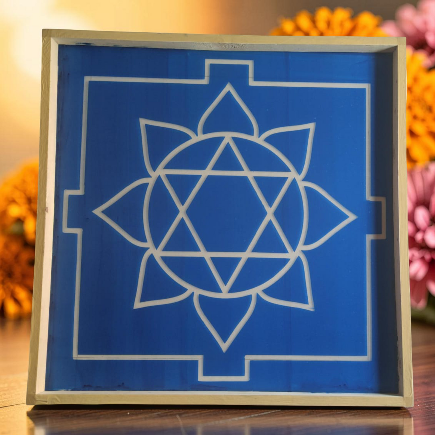 Rangly Ganesh Mandala Yantra Rangoli Design Stencil Wooden 30x30 Inches Pack of 1 piece