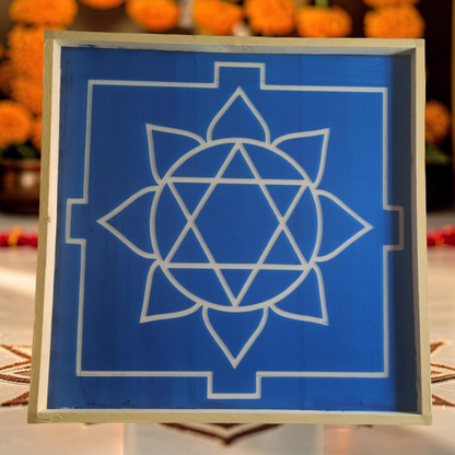 Rangly Ganesh Mandala Yantra Rangoli Design Stencil Wooden 16x16 Inches Pack of 1 piece