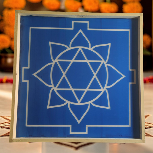 Rangly Ganesh Mandala Yantra Rangoli Design Stencil Wooden 16x16 Inches Pack of 1 piece