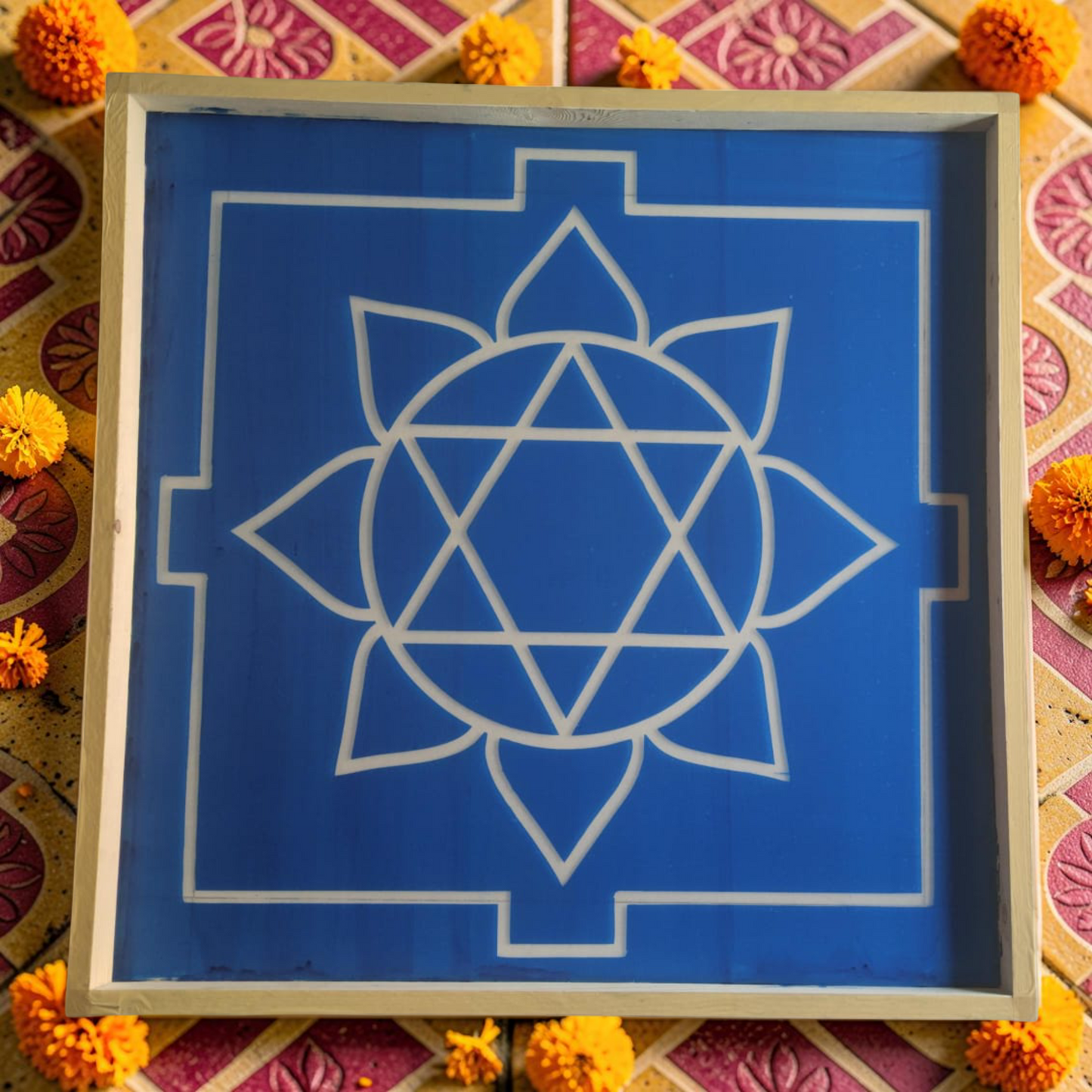 Rangly  Ganesh Mandala Yantra Rangoli Design Stencil Wooden 40x40 Inches Pack of 1 piece