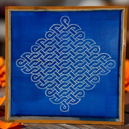 Rangly Jumbo Chikku Kolam  Model 1  Rangoli Design Stencil Wooden 24x24 Inches Pack of 1 piece