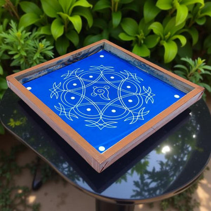 Rangly Iyengar Padi Kolam Rangoli Stencil Model 4 Wooden  10x10 Inches  Pack of 1 Piece