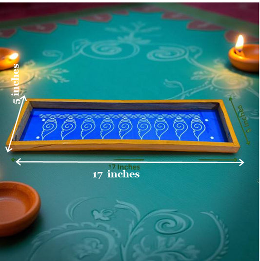 Rangly Shankh Toran   Border  Rangoli Stencil Wooden 17x5 Inches  Pack of 1 Piece