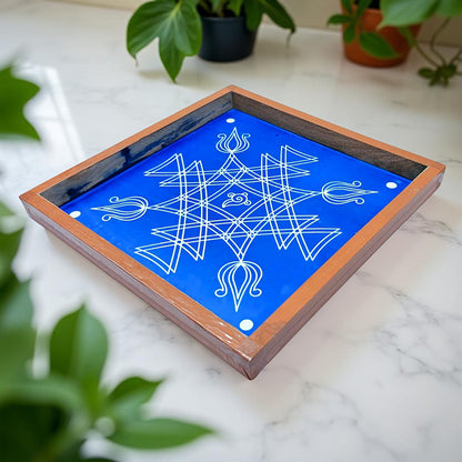 Rangly Iyengar Padi Kolam Rangoli Stencil Model 1 Wooden 10×10 Inches  Pack of 1 piece