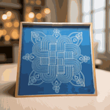 Rangly Jumbo Rangoli Padi Kolam Stencil Wooden 30x30 Inches Pack of 1 piece