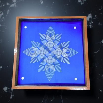 Rangly Padi Kolam Model 7  Rangoli Stencil Wooden  10x10 Inches  Pack of 1 Piece