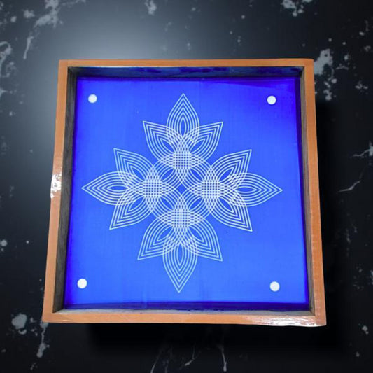 Rangly Padi Kolam Model 7  Rangoli Stencil Wooden  10x10 Inches  Pack of 1 Piece