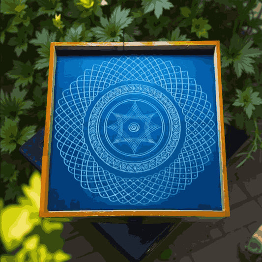 Rangly Jumbo   Rangoli Big Iyengar Padi  Stencil Wooden 30x30 Inches Pack of 1 piece