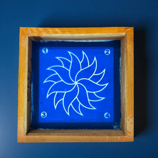 Rangly Creative Flower Design Rangoli Stencil Wooden 5*5 Inches