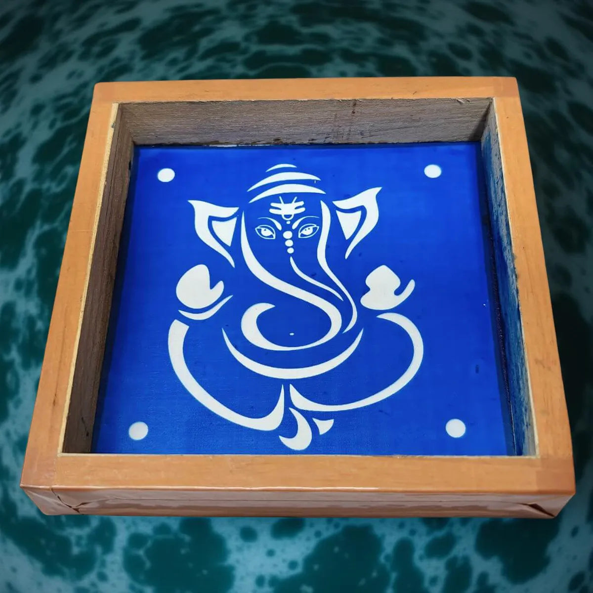 Rangly Ganesha Rangoli Stencil Wooden 5*5 Inches Pack of 1 Piece