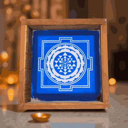 Rangly  Sri Yantra Rangoli Stencil Wooden 5*5 Inches Pack of 1 piece