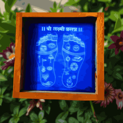 Rangly Sthir Lakshmi Padam  Rangoli Stencil Wooden 5*5 Inches Pack of 1 piece