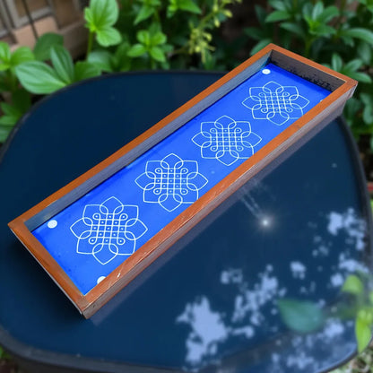 Rangly Flower Kambi Kolam Border Rangoli Stencil Wooden 17 * 5 inches Pack of 1 Piece