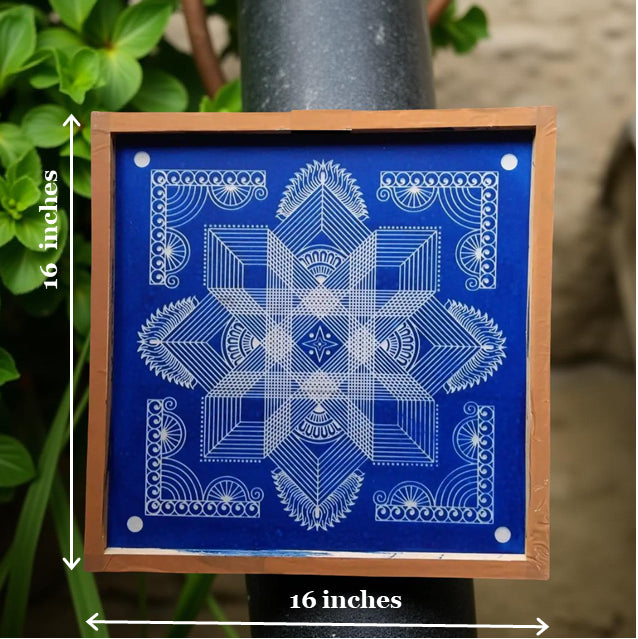 Rangly Jumbo Rangoli Stencil Wooden 16*16 Inches Pack of 1 piece