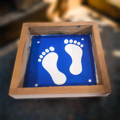 Rangly Lakshmi Pada Rangoli Stencil Wooden, 5 × 5 Inches Pack of 1 Piece