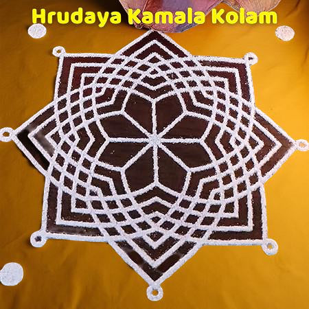 Rangly Hrudaya Kamala Rangoli Stencil Wooden 5*5 Inches Pack of 1 piece